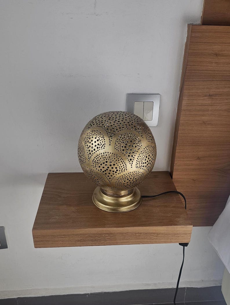 Order by Size : Moroccan Handmade Brass Table Lamp (Dahab)