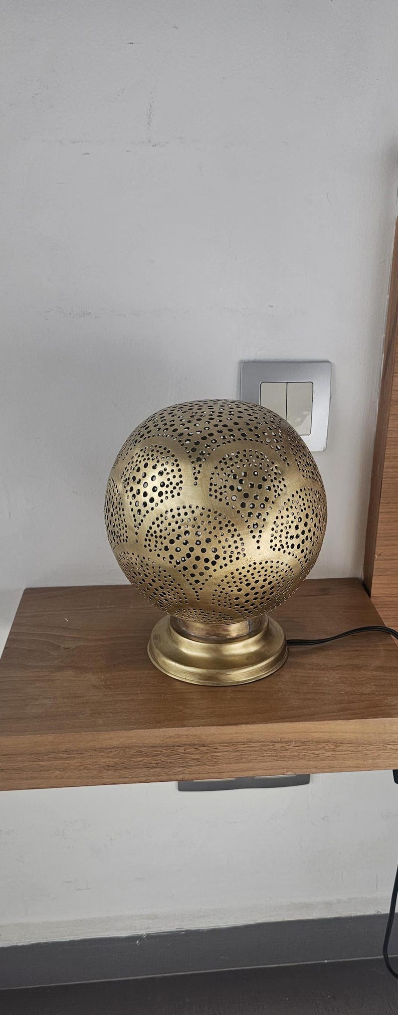 Order by Size : Moroccan Handmade Brass Table Lamp (Dahab)