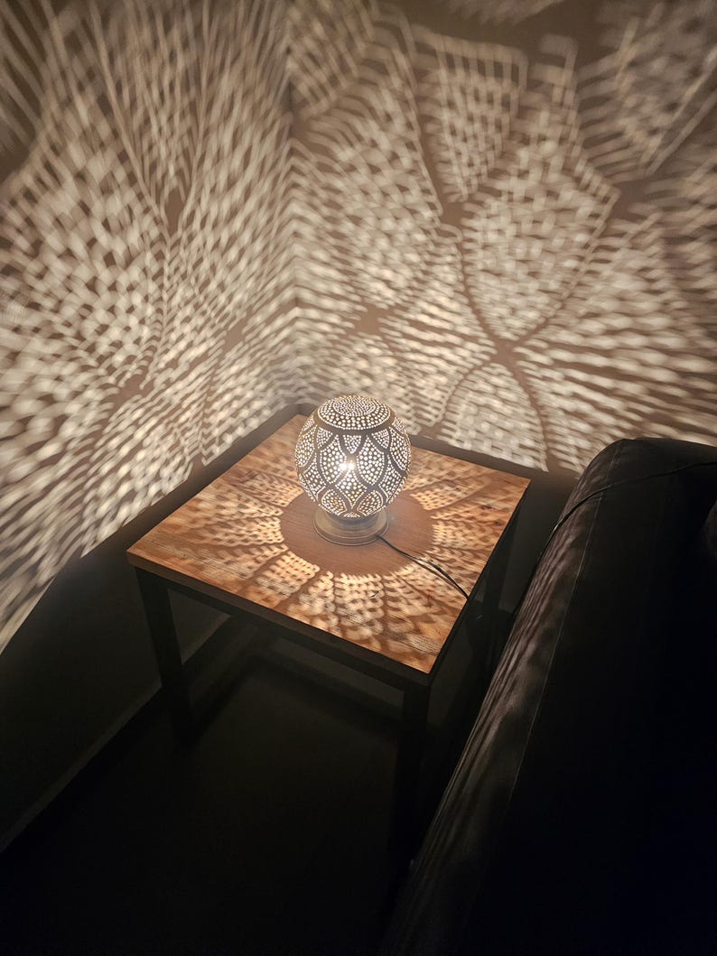 Order by Size : Moroccan Handmade Brass Table Lamp (Turath)