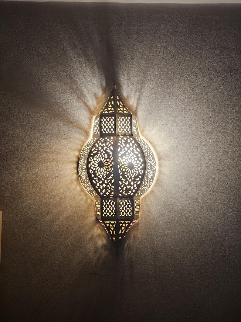 Moroccan handmade sconce brass wall light (kamila)