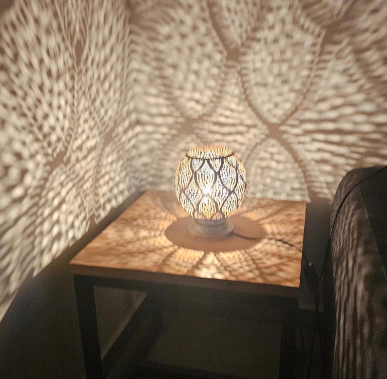 Order by Size : Moroccan Handmade Brass Table Lamp (Turath)