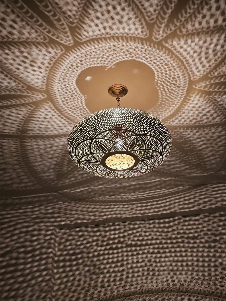 Order by Size : Moroccan handmade brass Ceiling pendant light  ( Najwa )