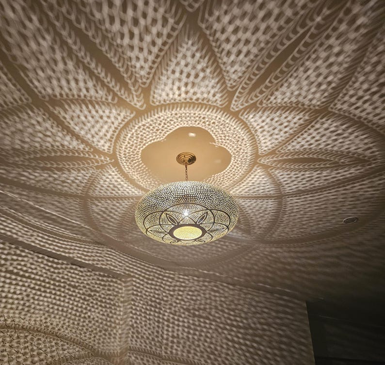 Order by Size : Moroccan handmade brass Ceiling pendant light  ( Najwa )