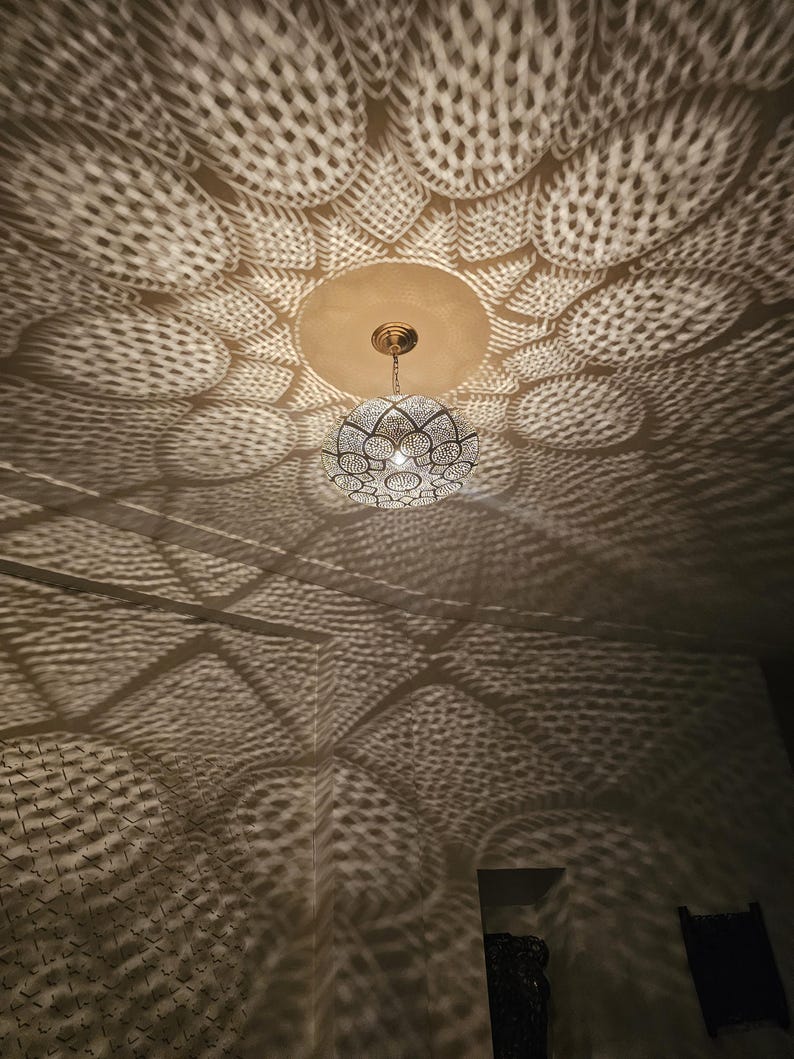 Order by Size : Moroccan handmade brass Ceiling pendant light  ( Munira )
