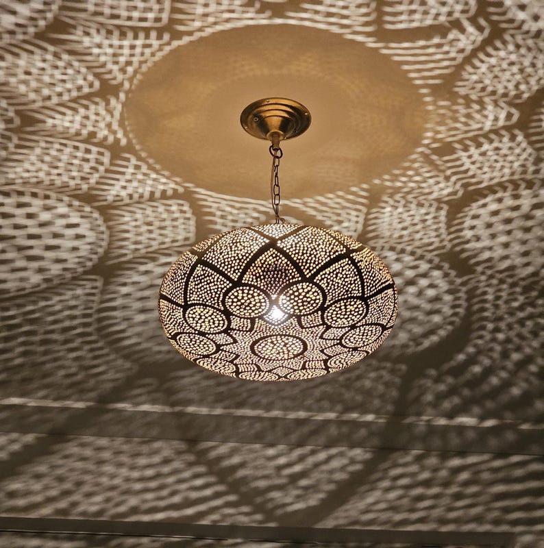 Order by Size : Moroccan handmade brass Ceiling pendant light  ( Munira )