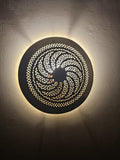 Order by Size : Moroccan handmade brass round wall light lamp (gulmima)