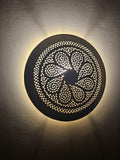 Order by Size : Moroccan handmade brass round wall light lamp (chefchaouen)