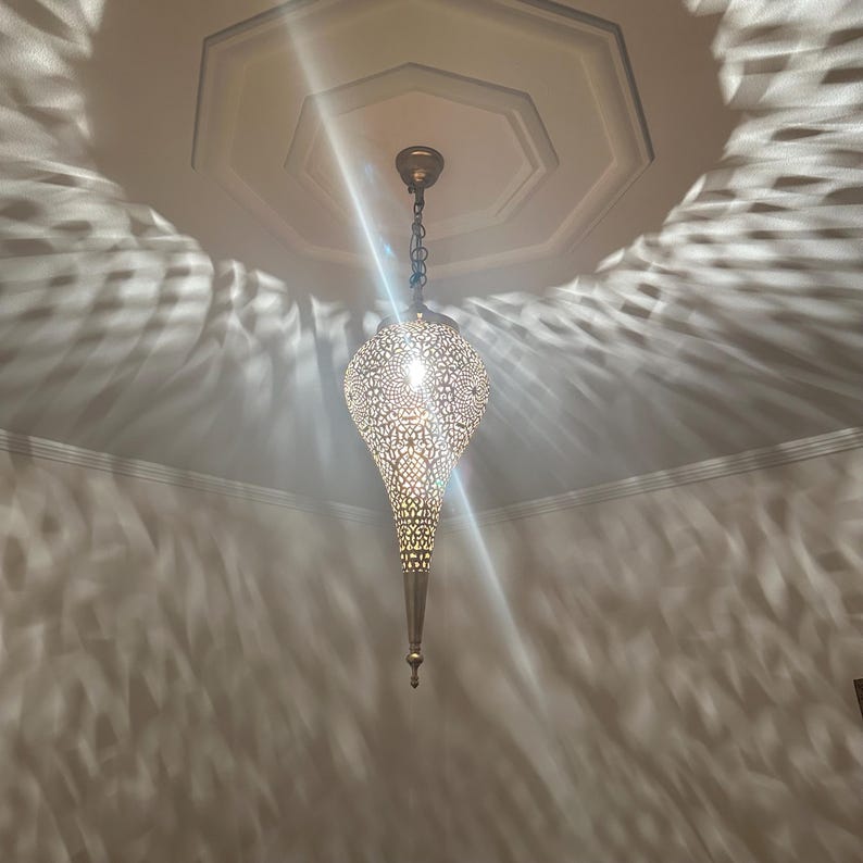 Order by Size : Moroccan Handmade Brass Ceiling Pendant Light (Taima)