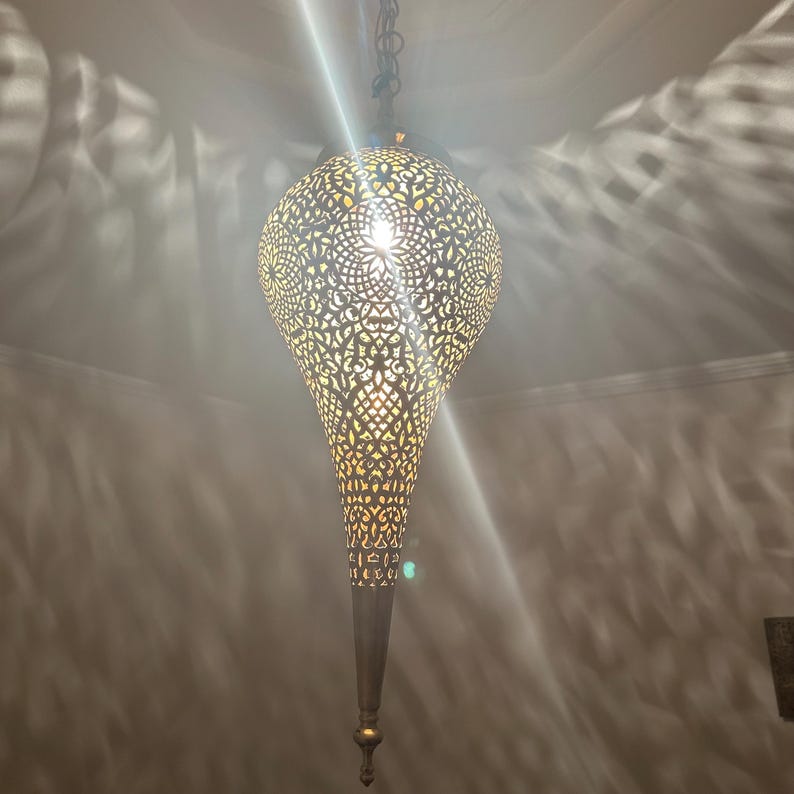 Order by Size : Moroccan Handmade Brass Ceiling Pendant Light (Taima)