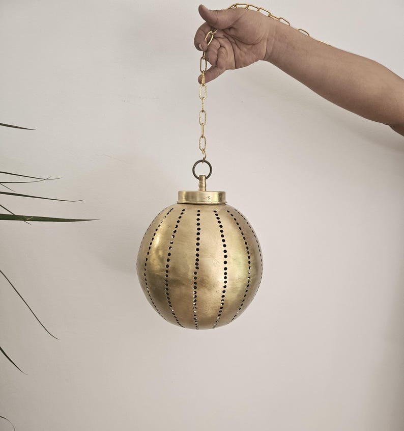 Order by Size : Moroccan Handmade Brass Ceiling Pendant Light (Riham)