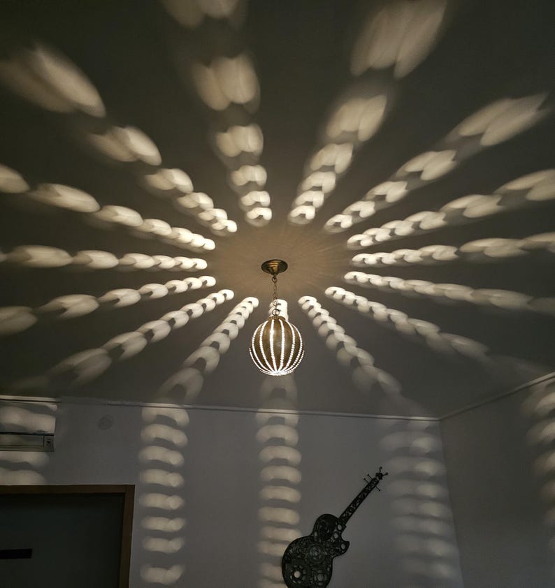 Order by Size : Moroccan Handmade Brass Ceiling Pendant Light (Riham)