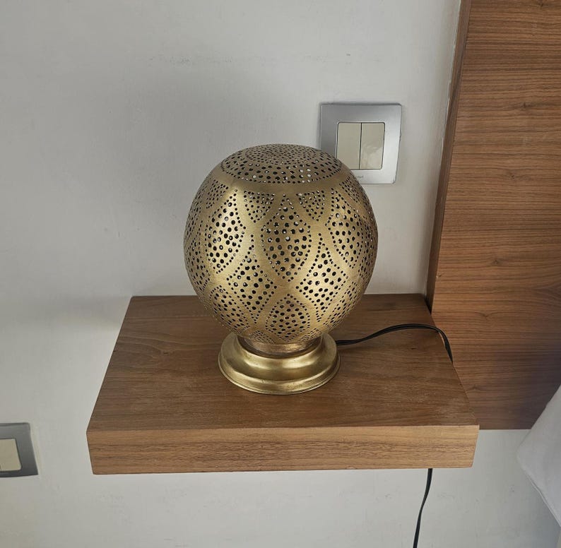 Order by Size : Moroccan Handmade Brass Table Lamp (Turath)