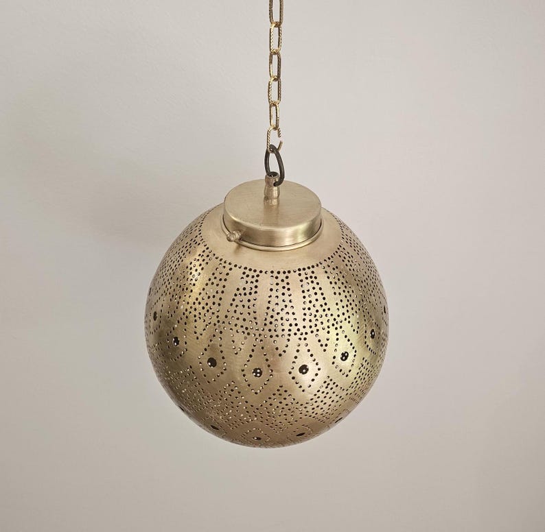Order by Size : Moroccan Handmade Brass Ceiling Pendant Light (Shahira)