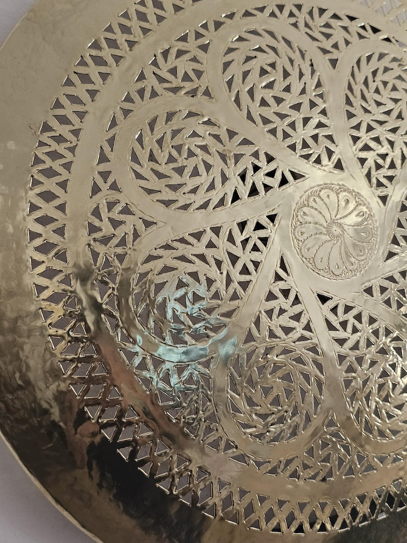 Order by Size : Moroccan handmade brass round wall light lamp (chefchaouen)