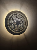 Order by Size : Moroccan handmade brass round wall light lamp (laayoun)