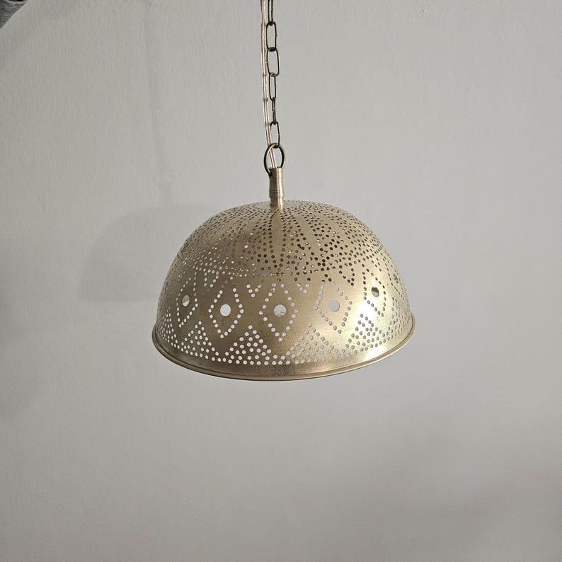 Order by Size : Moroccan Handmade Brass Ceiling Pendant Light (Basma)