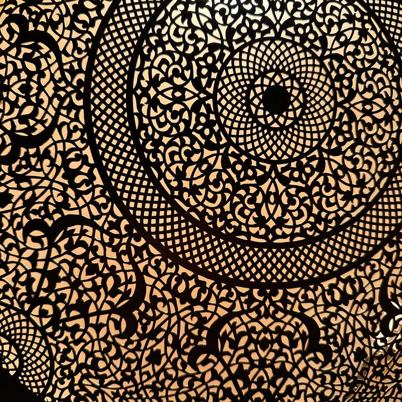 Order by Size : Moroccan handmade brass round wall light lamp ( Azilal)