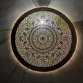 Order by Size : Moroccan handmade brass round wall light lamp ( Azilal)
