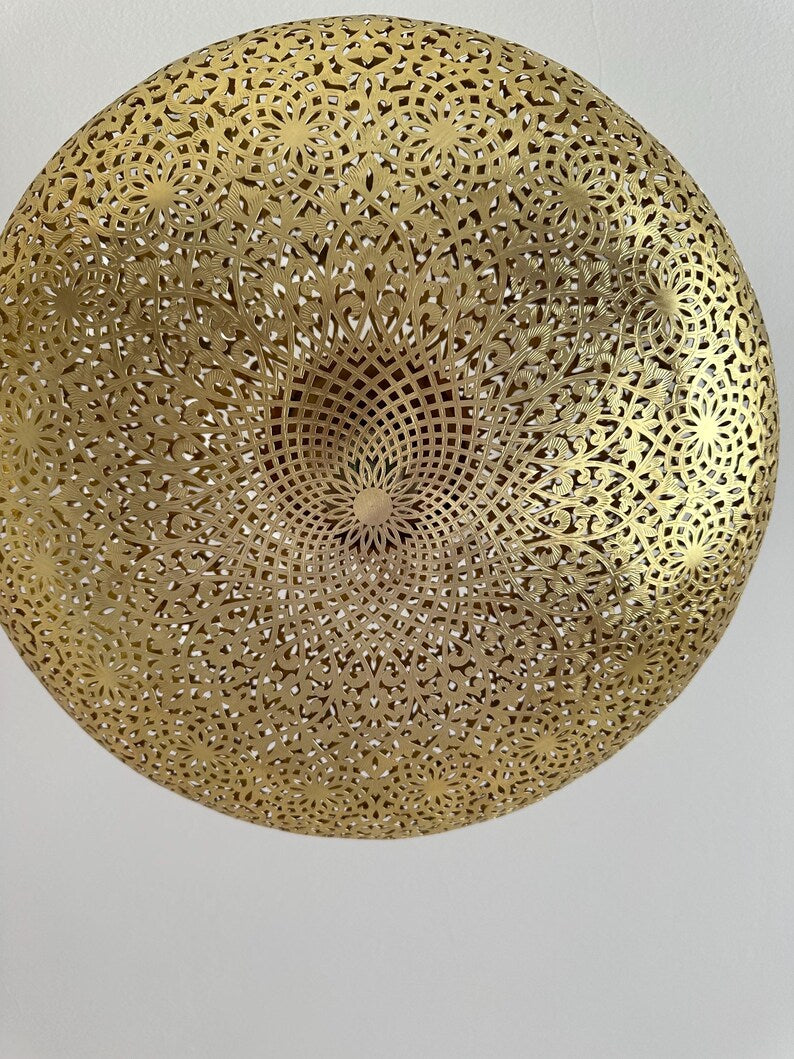 Order by Size : Moroccan Handmade Brass Ceiling Pendant Light (Amalina)