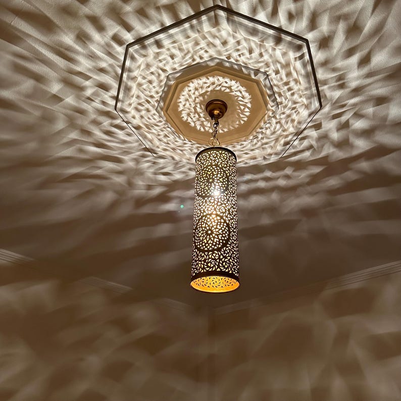 Order by Size : Moroccan Handmade Brass Ceiling Pendant Light (Mala)