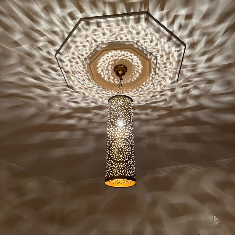 Order by Size : Moroccan Handmade Brass Ceiling Pendant Light (Mala)