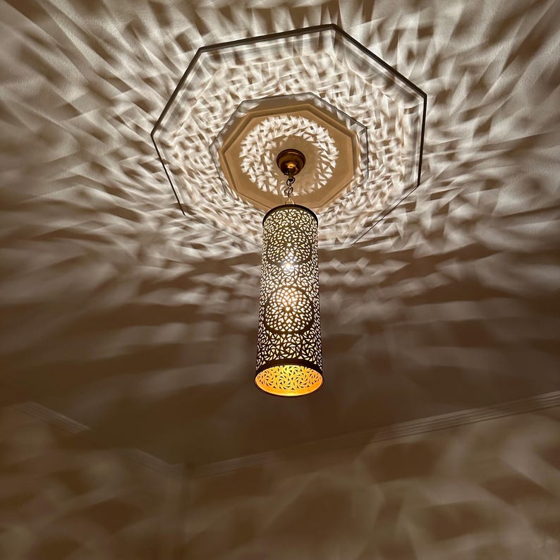 Order by Size : Moroccan Handmade Brass Ceiling Pendant Light (Mala)