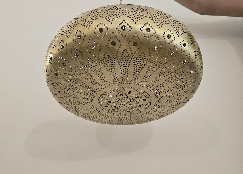 Order by Size : Moroccan Handmade Brass Ceiling Pendant Light (Salsabeel)