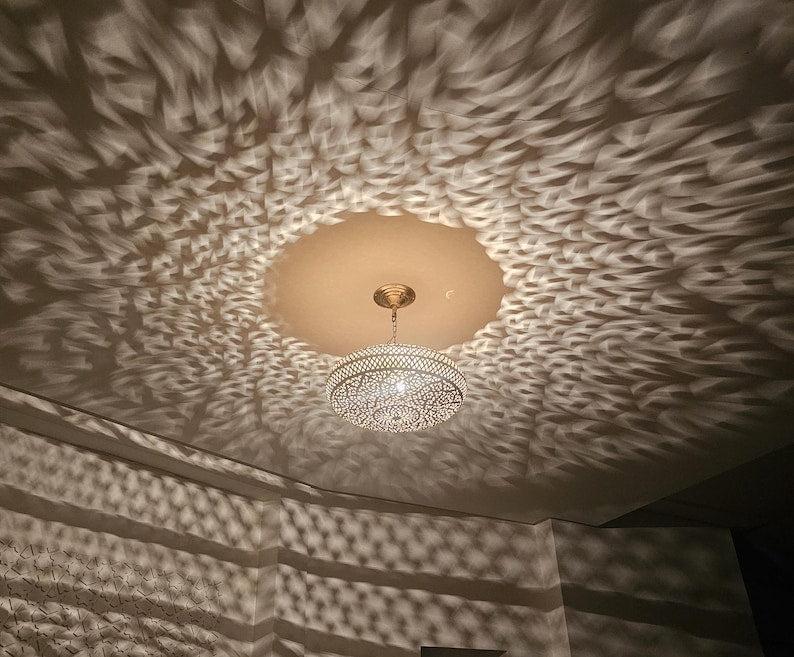 Order by Size : Moroccan Handmade Brass Ceiling Pendant Light (Nuha)