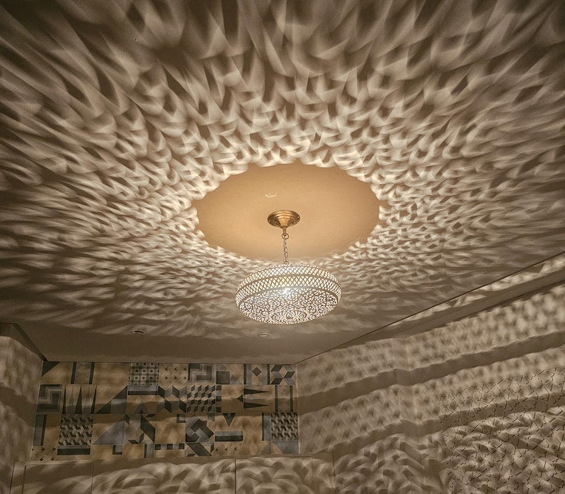 Order by Size : Moroccan Handmade Brass Ceiling Pendant Light (Nuha)