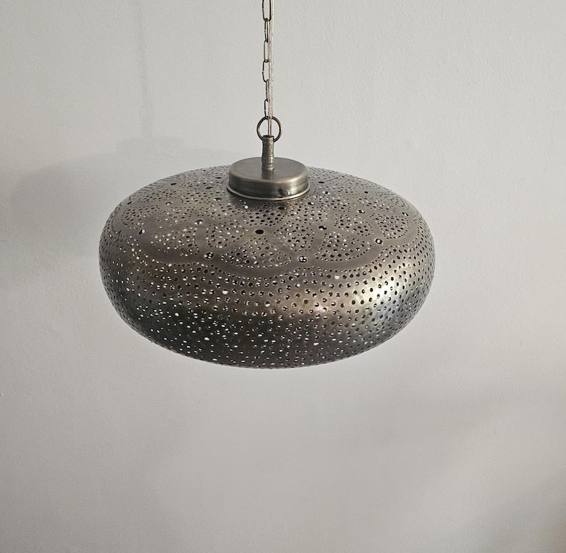 Order by Size : Moroccan Handmade Brass Ceiling Pendant Light (Rawdah)