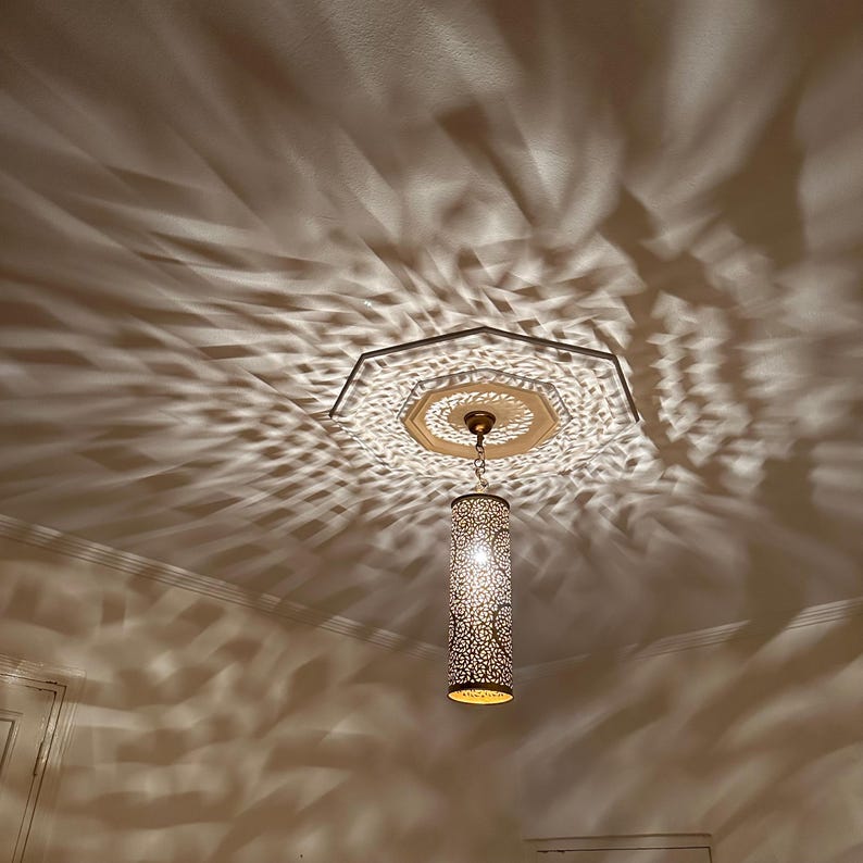 Order by Size : Moroccan Handmade Brass Ceiling Pendant Light (Mala)