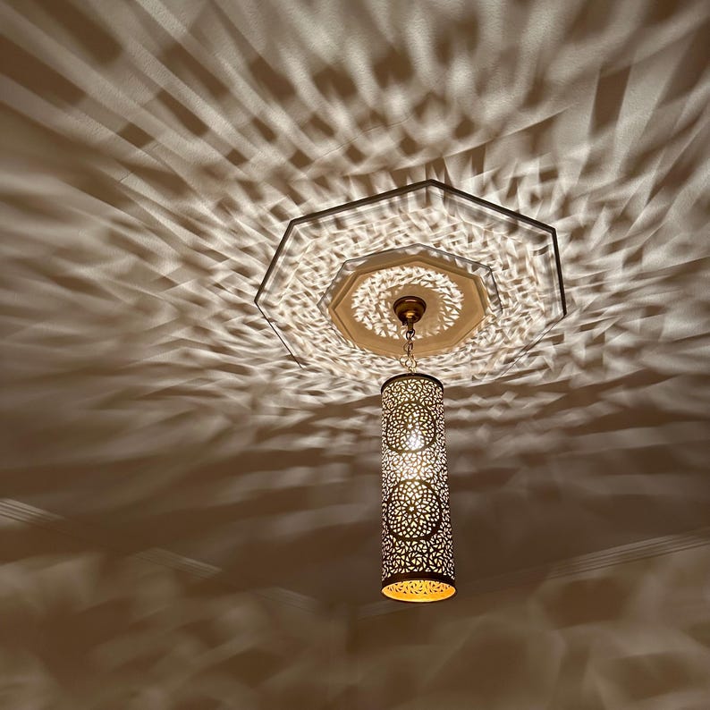 Order by Size : Moroccan Handmade Brass Ceiling Pendant Light (Mala)