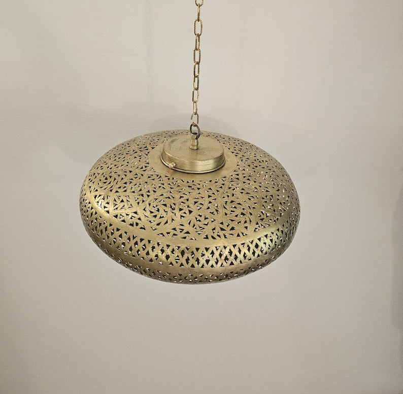 Order by Size : Moroccan Handmade Brass Ceiling Pendant Light (Nuha)