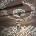 Moroccan Handmade Brass Ceiling Pendant Light (Tella)