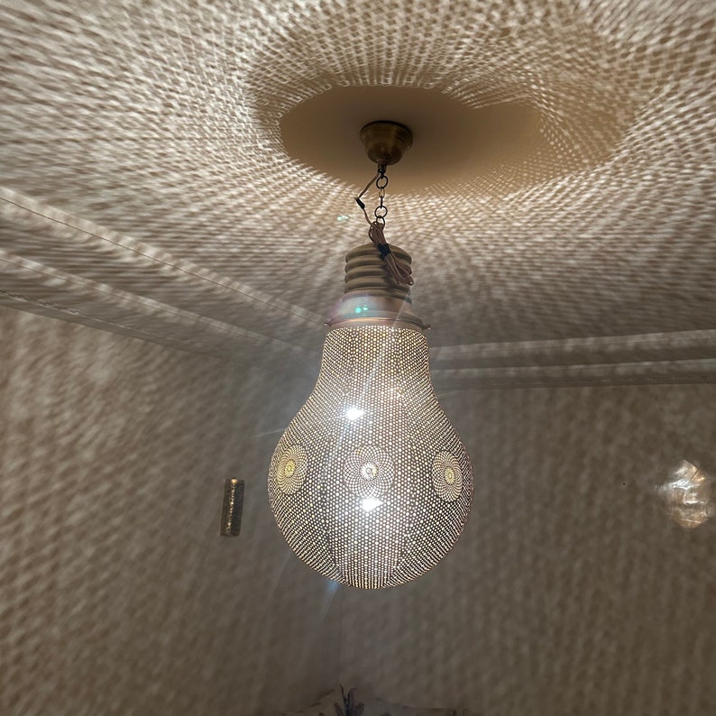 Moroccan Handmade Brass Ceiling Pendant Light (Numidia)
