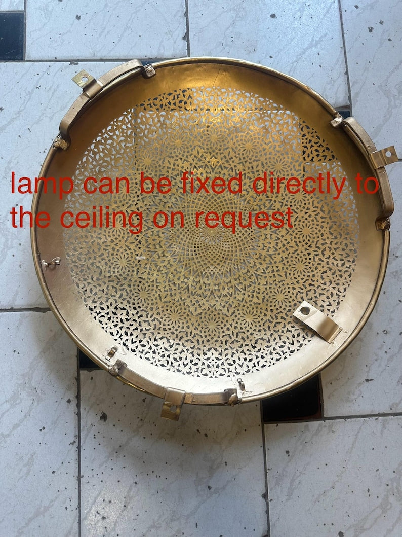 Order by Size : Moroccan handmade brass round wall light lamp ( Taourirt)
