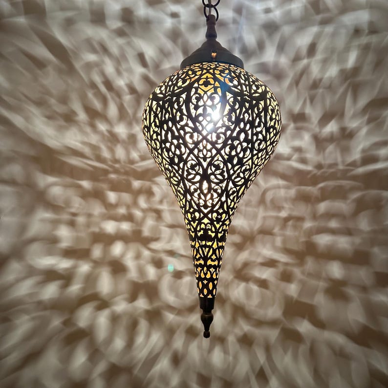 Order by Size : Moroccan Handmade Brass Ceiling Pendant Light (Raja)