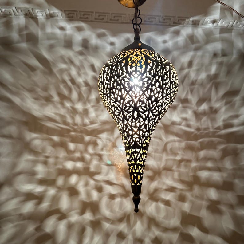 Order by Size : Moroccan Handmade Brass Ceiling Pendant Light (Raja)