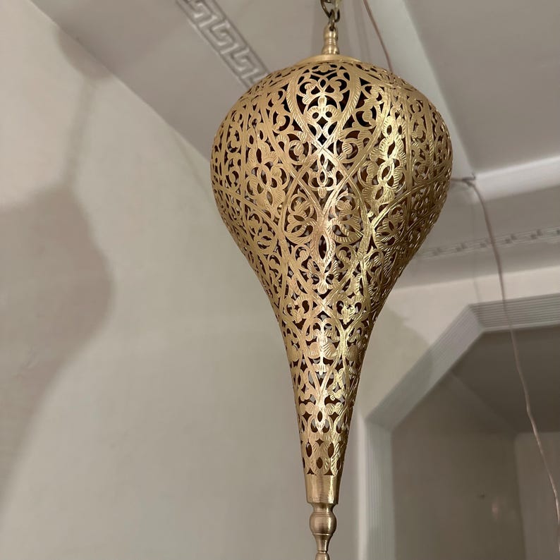 Order by Size : Moroccan Handmade Brass Ceiling Pendant Light (Raja)