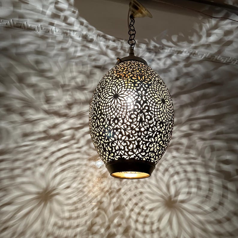 Order by Size : Moroccan Handmade Brass Ceiling Pendant Light (Ouma)