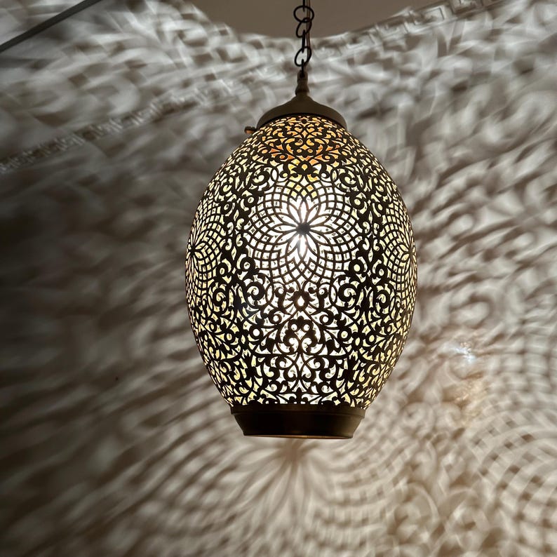 Order by Size : Moroccan Handmade Brass Ceiling Pendant Light (Ouma)