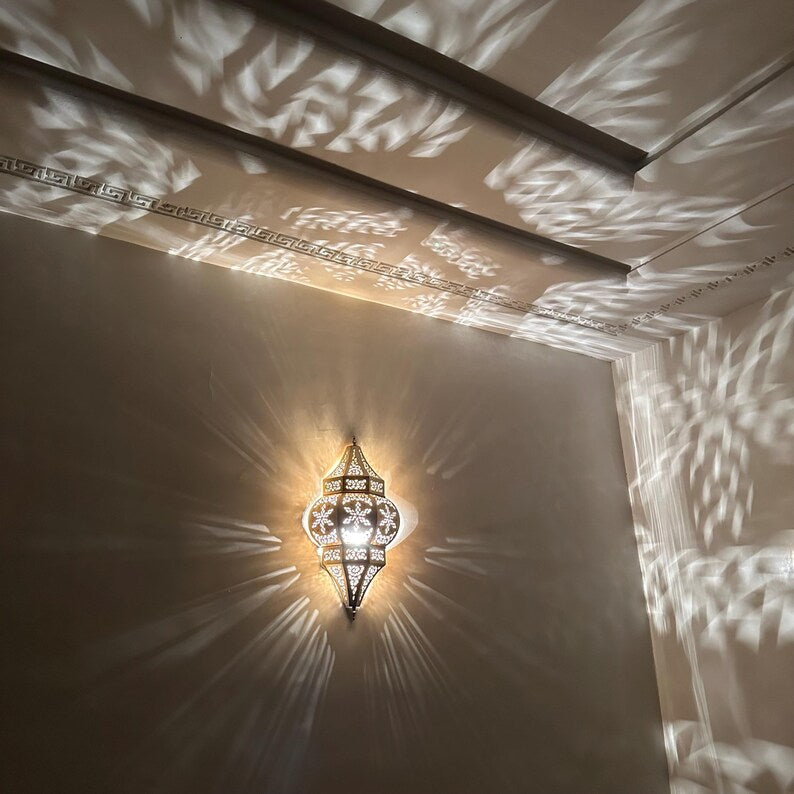 Moroccan handmade sconce brass wall light (Ayla)