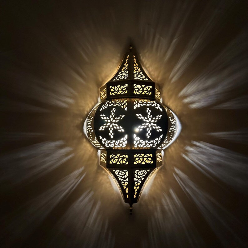 Moroccan handmade sconce brass wall light (Ayla)