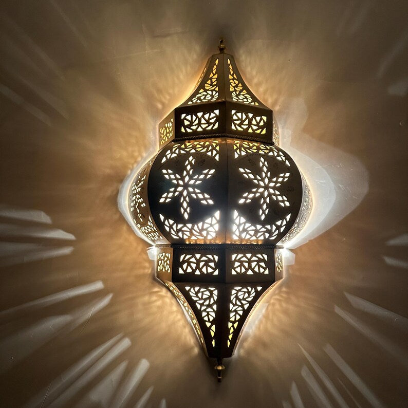 Moroccan handmade sconce brass wall light (Ayla)