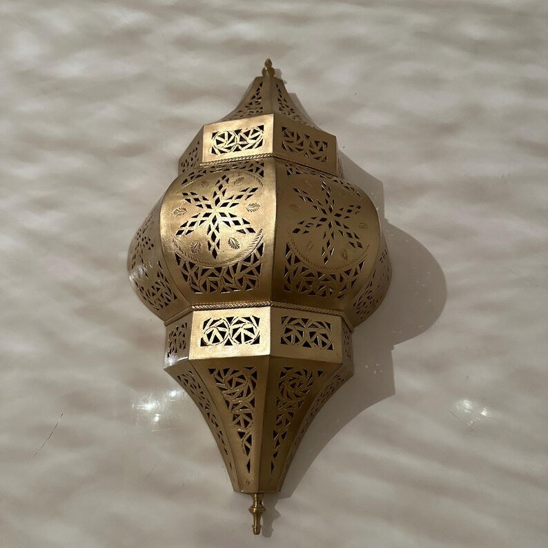 Moroccan handmade sconce brass wall light (Ayla)