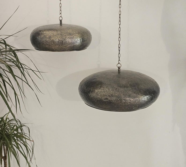 Order by Size : Moroccan Handmade Brass Pendant Lamp (Fann)
