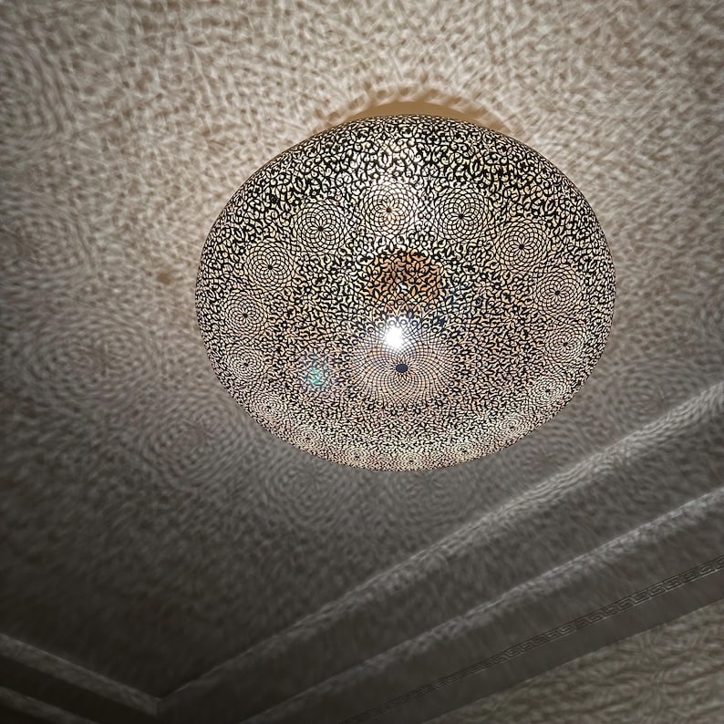 Order by Size : Moroccan Handmade Brass Ceiling Pendant Light (Amalina)