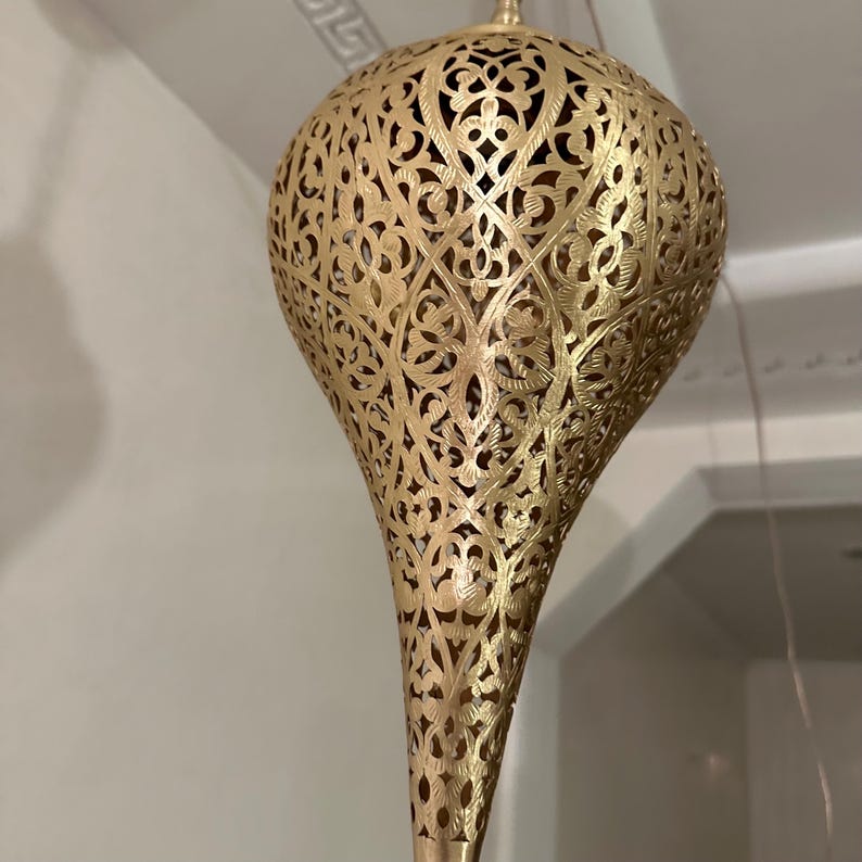 Order by Size : Moroccan Handmade Brass Ceiling Pendant Light (Raja)