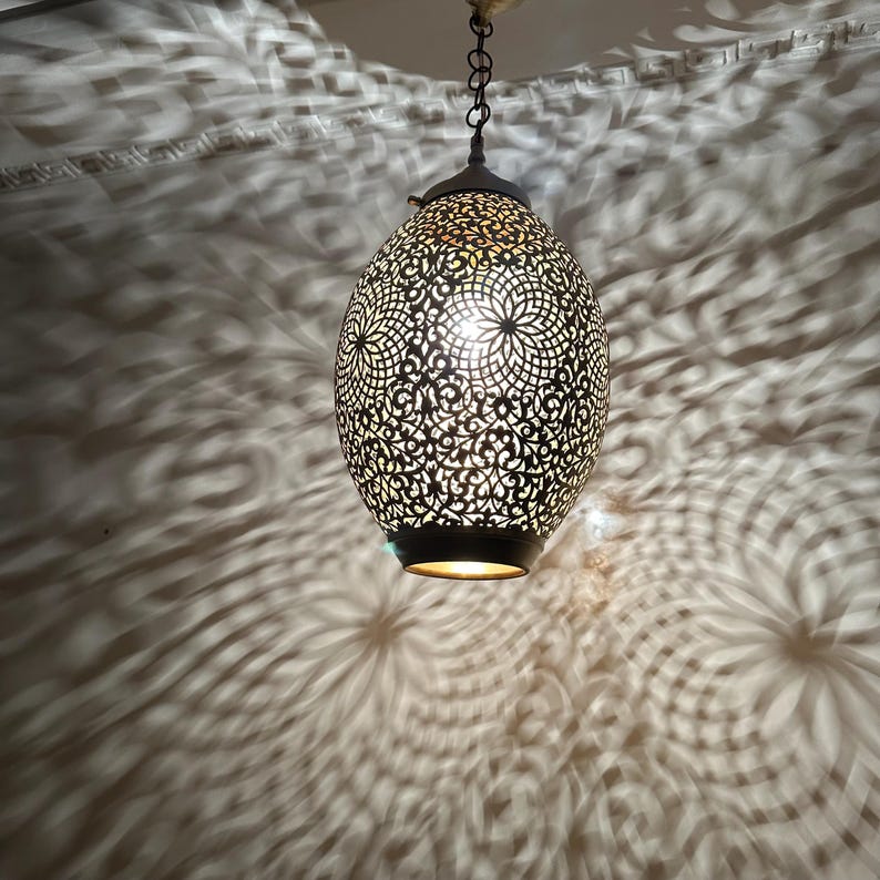 Order by Size : Moroccan Handmade Brass Ceiling Pendant Light (Ouma)