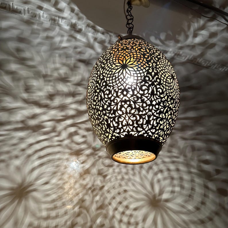 Order by Size : Moroccan Handmade Brass Ceiling Pendant Light (Ouma)